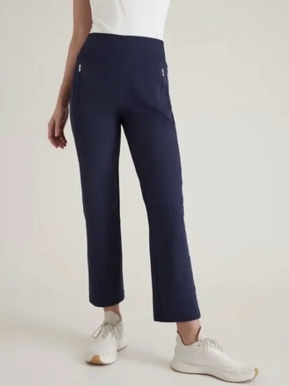 Athleta Fairway Golf Pant Size 4 Navy Blue Pockets Stretchy